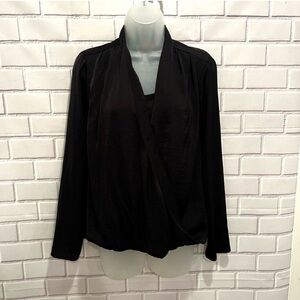 MELLODAY women black long sleeve top/size S